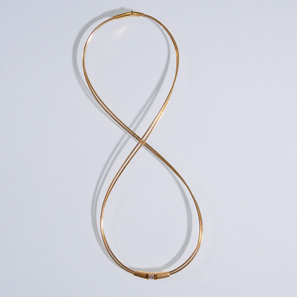 Yellow Gold Necklace 18K with Diamond - Image 4