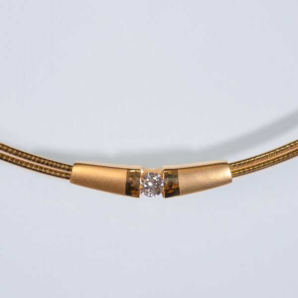 Yellow Gold Necklace 18K with Diamond - Image 2