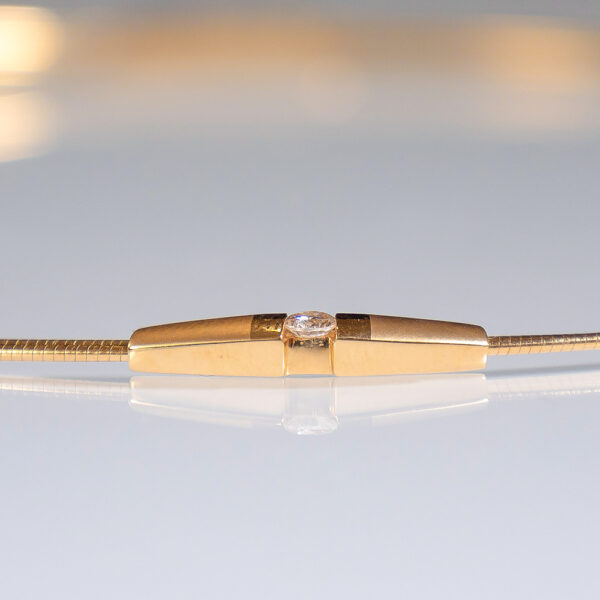 Yellow Gold Necklace 18K with Diamond - Image 3