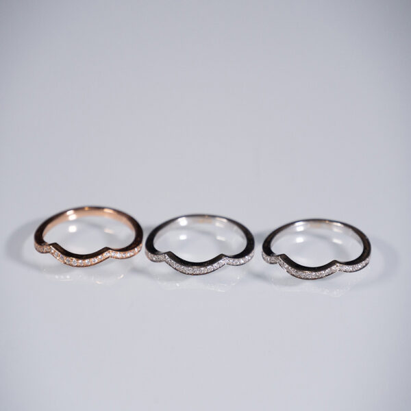 White and Rosa Gold Rings with Diamonds - Image 5
