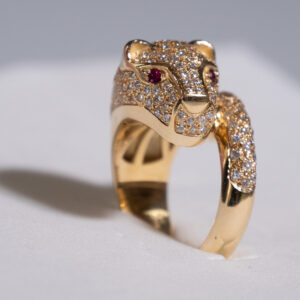 Gold Ring 18K(750) with Diamonds and Rubies