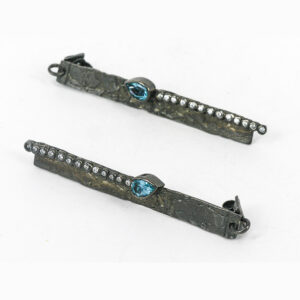 925 Silver Earrings with Aquamarine