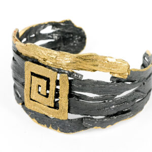 Silver Bracelet 925 Oxidized and Gold Plated