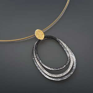 925 Silver Necklace with Yellow Gold 750 (18K)