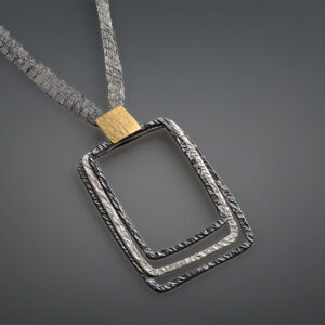925 Silver Necklace with Yellow Gold 750 (18K)