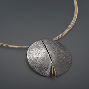 Necklace in Oxidized Silver 925 with Yellow Gold 750 (18K)