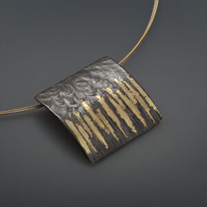 Necklace in Oxidized Silver 925 with Yellow Gold 750 (18K) 