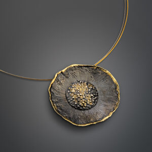 Necklace in Oxidized Silver 925 with Yellow Gold 750 (18K)