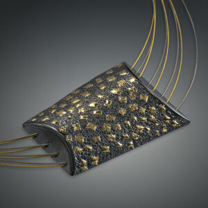 Necklace in Oxidized Silver 925 with Yellow Gold 750 (18K)