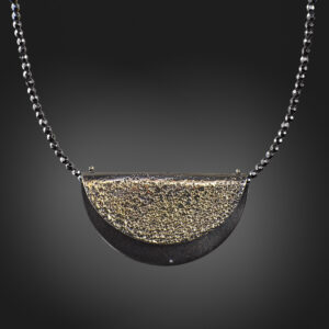 Necklace in Oxidized Silver 925 with Yellow Gold 750 (18K)