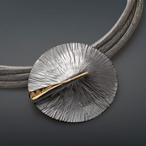 Necklace in Oxidized Silver 925 with Yellow Gold 750 (18K) 