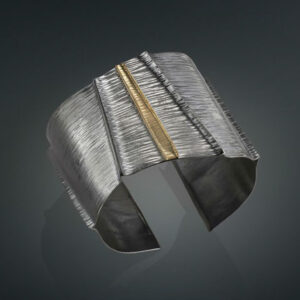 Bracelet in Oxidized Silver 925 with Yellow Gold 750 (18K) 