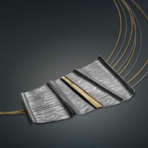 Necklace in Oxidized Silver 925 with Yellow Gold 750 (18K) 