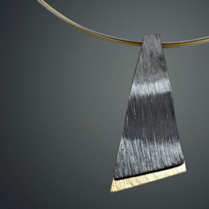 Necklace in Oxidized Silver 925 with Yellow Gold 750 (18K) 