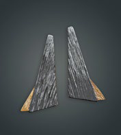 Earrings in Oxidized Silver 925 with Yellow Gold 750 (18K) 