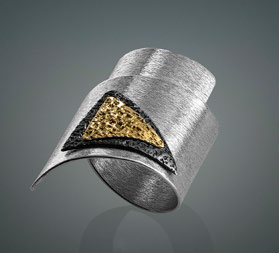 Ring in Silver 925 with Yellow Gold 750 (18K)
