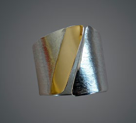 Ring in Silver 925 with Yellow Gold 750 (18K)