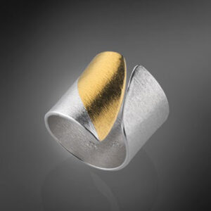 Ring in Silver 925 with Yellow Gold K22