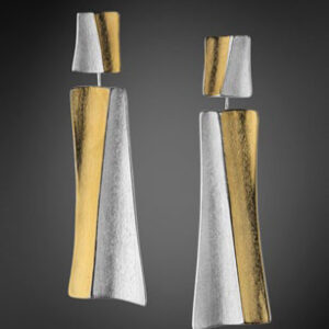 Earrings in Silver 925 and Yellow Gold K22