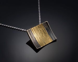 Necklace in Oxidized Silver 925 with Yellow Gold 750 (18K)