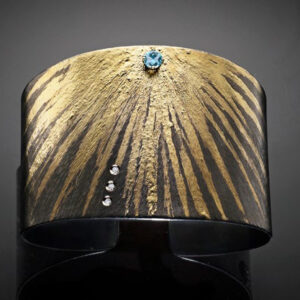 Bracelet in Oxidized Silver 925 with Yellow Gold 750 (18K)