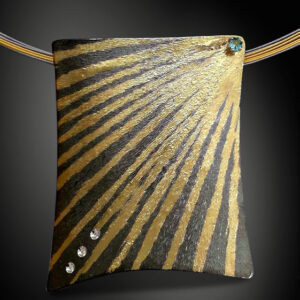 Necklace in Oxidized Silver 925 with Yellow Gold 750 (18K)