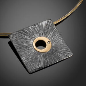 Necklace in Oxidized Silver 925 with Yellow Gold 750 (18K)