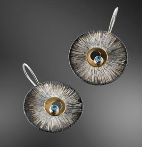 Earrings in Silver 925 with Yellow Gold 750 (18K)