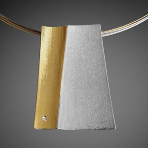 Necklace in Silver 925 and Yellow Gold K22 with Diamond