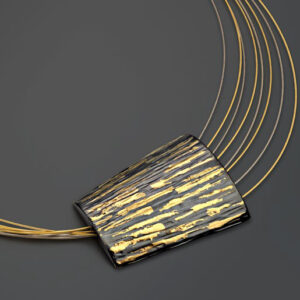 Necklace in Oxidized Silver 925 with Yellow Gold 750 (18K)
