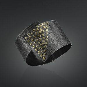 Bracelet in Oxidized Silver 925 with Yellow Gold 750 (18K)