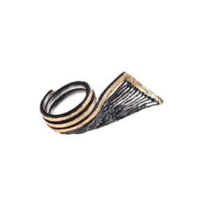 Ring in Oxidized Silver 925 with 750 Yellow Gold