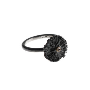 Ring in Oxidized Silver 925 with Diamond