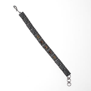 Bracelet in Oxidized Silver 925 with Yellow Gold 750 and Rubies