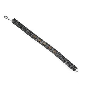 Bracelet in Oxidized Silver 925 with Yellow Gold 750 and Diamonds