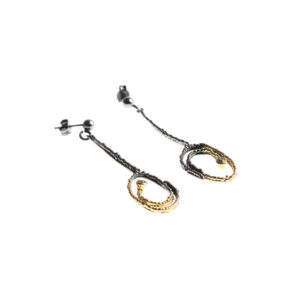 Silver Gold Plated Oxidized Earrings