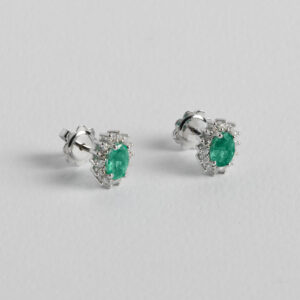 EARRINGS IN WHITE GOLD WITH EMERALDS