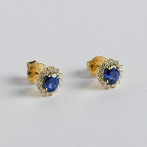 GOLD EARRINGS WITH SAPPHIRES