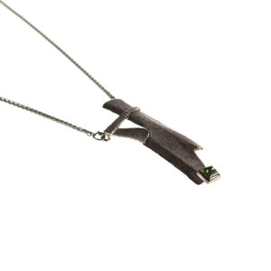 Silver Necklace with tourmaline