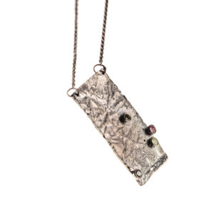 Silver Necklace with tourmalines